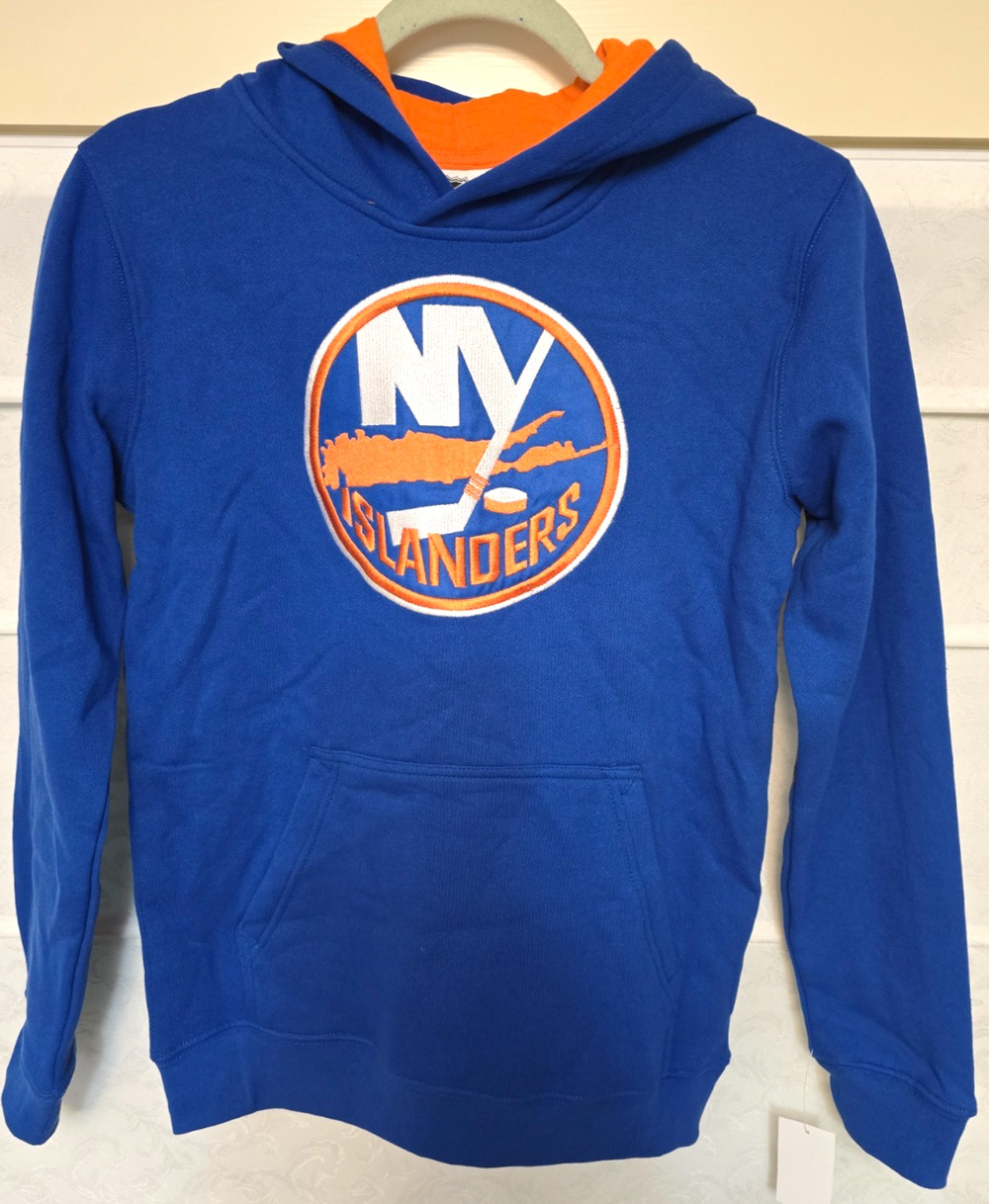 New York Islanders Hoodie Youth Large 14/16 Blue NHL Hockey Pullover NWT NEW